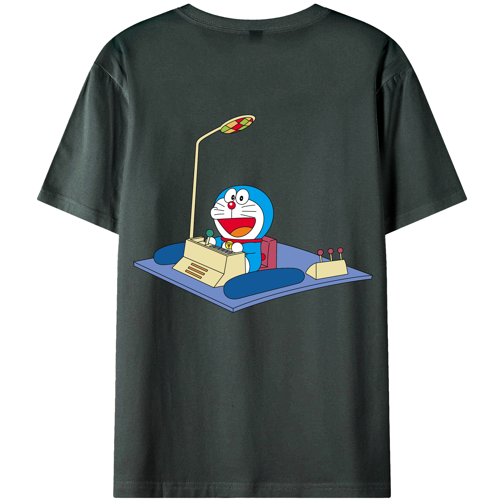 （画像用） ドラえもん Doraemon 綿100％ メンズ半袖Tシャツ（バックプリント） 通気性